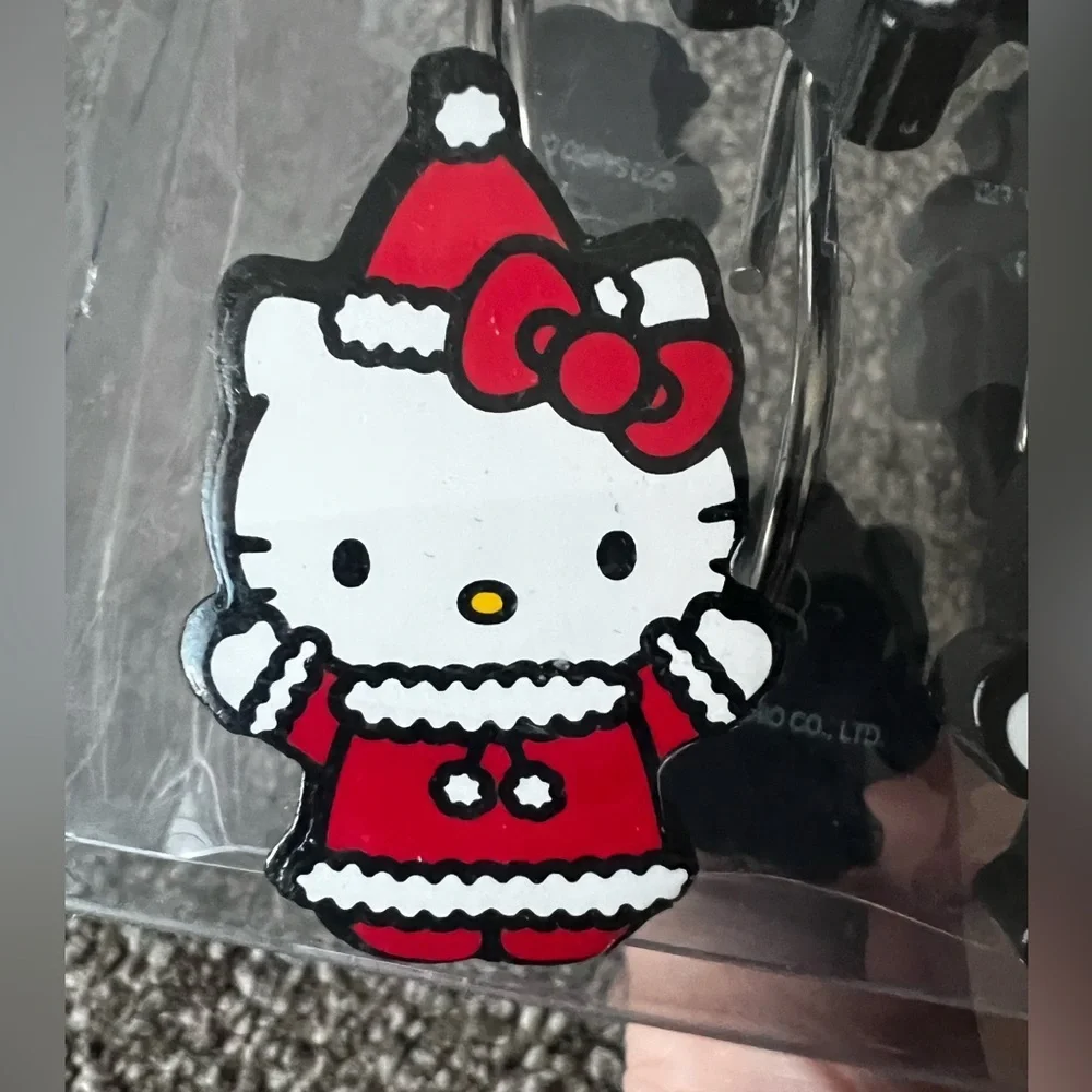 Hello Kitty Christmas Holiday Bathroom Shower Curtain Hooks